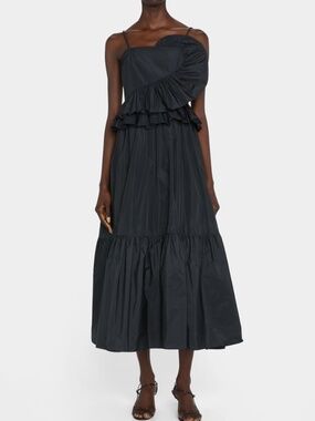 Tanya Taylor Black Formal Midi Dress